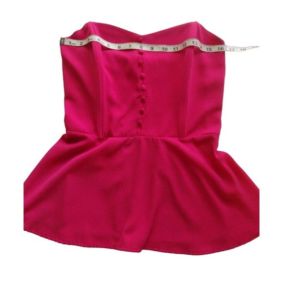 Monteau Top Womens Large Sleeveless Boning Decorative Buttons Peplum - Picture 5 of 10